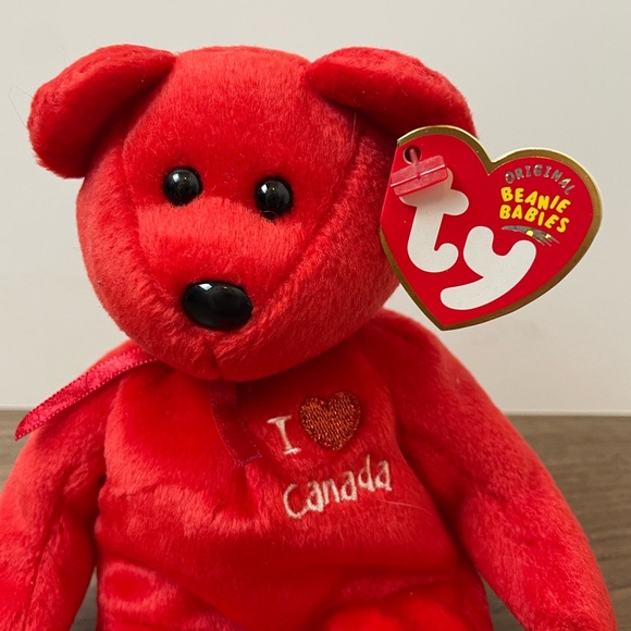 Authentic Ty Beanie Babies “I ❤️ Canada” Bear, Circa 2004, NWT - Picture 2 of 4
